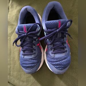 Asics Size 7 1/2, Blue And Pink Sneakers, Some Marks, Good Condition